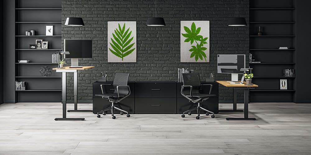 Dekorative Akustikbilder aus Moos an der Wand